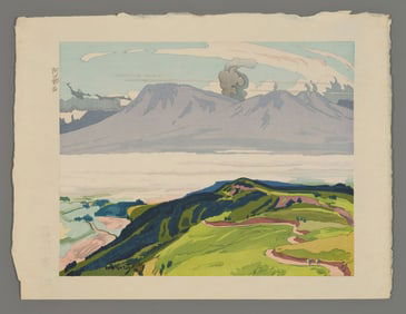 Ishikawa Toraji Woodblock - Mt. Asao