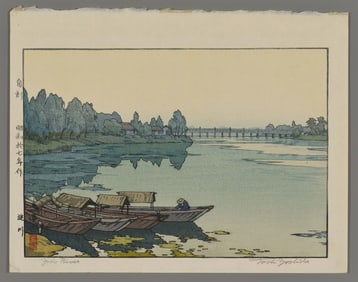 Toshi Yoshida Woodblock - Yodo River