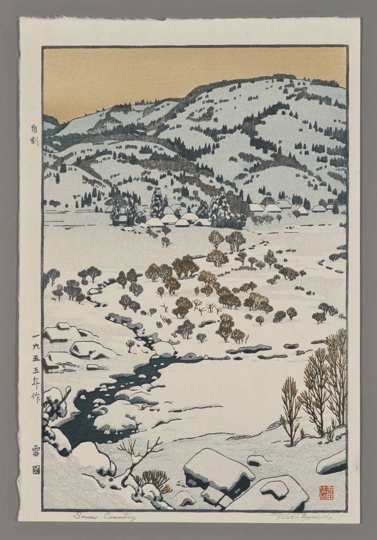 Toshi Yoshida Woodblock - Snow Country (1 of 2)