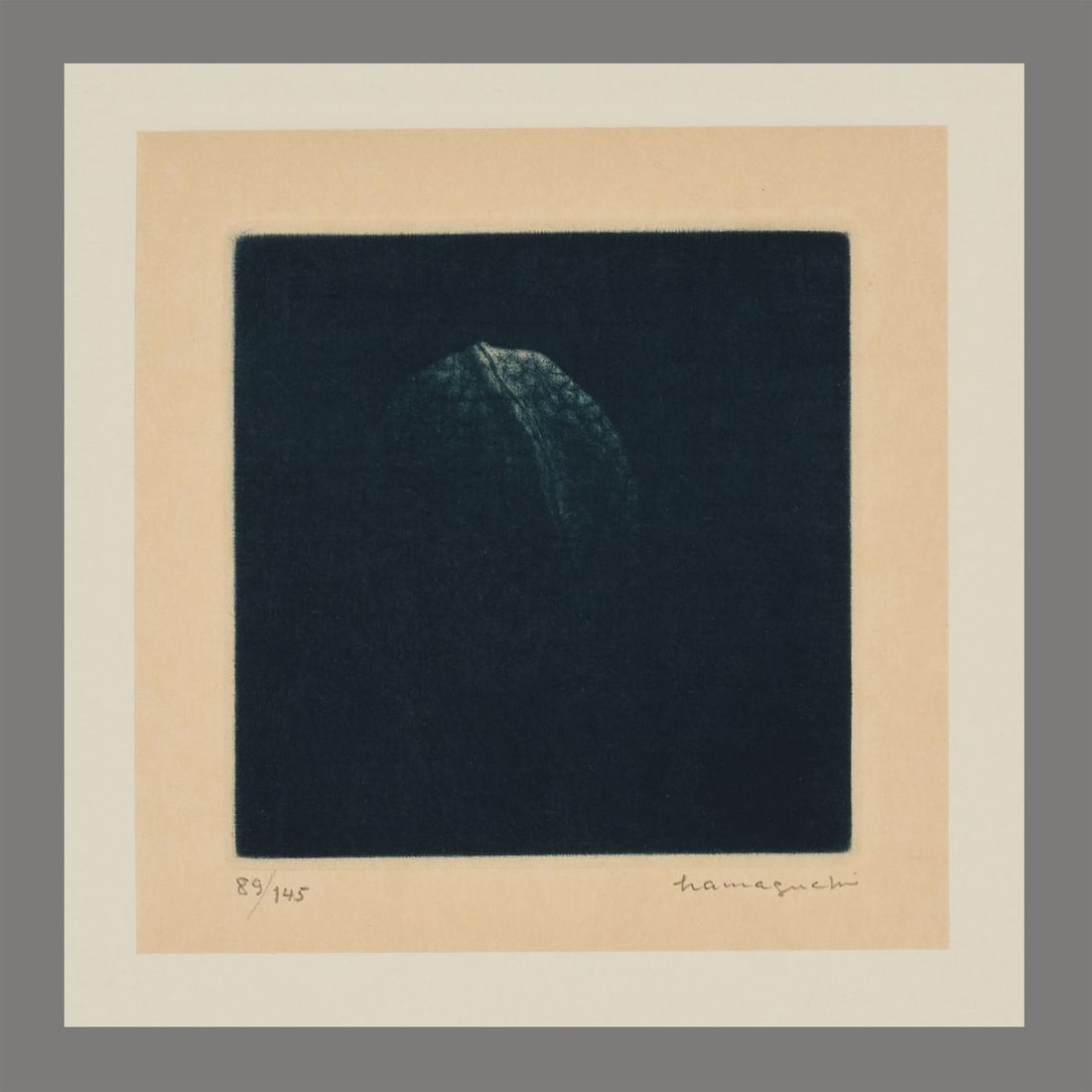 Yozo Hamaguchi Color Mezzotint - Blue Walnut: Artist: Hamaguchi, Yozo, 1909-2000 Title: Blue Walnut Edition: 89/145 Date: 1982-89 Medium: color mezzotint Image Size: 3 3/8 x 3 3/8 inches Illustrated: