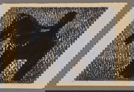 Kaoru Kawano Woodblock - My Pet Horse: Artist: Kawano, Kaoru, 1916-1965 Title: My Pet Horse Edition: 217/300 Date: c. 1960 Medium: woodblock Image Size: 10 1/8 x 13 inches Notes: Mica and lacq