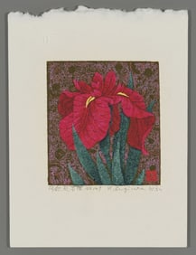 Kazutoshi Sugiura Mixed Media - Flowering Iris No. 149