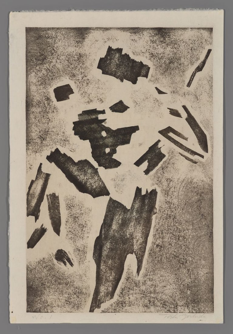 Toshi Yoshida Woodblock - No. 1: Artist: Yoshida, Toshi, 1911-1995 Title: No. 1 Date: 1952 Medium: woodblock Image Size: 14 5/8 x 9 5/8 inches Illustrated: Toshi, pl. 272 Provenance: Yos