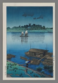 Kawase Hasui Woodblock - Early Summer Rain, Arakawa