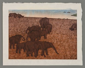 Toshi Yoshida Woodblock - Record of Wild Animals