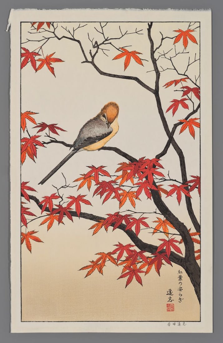 Toshi Yoshida Woodblock - Autumn (1 of 2)