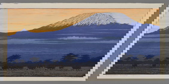 Toshi Yoshida Woodblock - Kilimanjaro, Evening