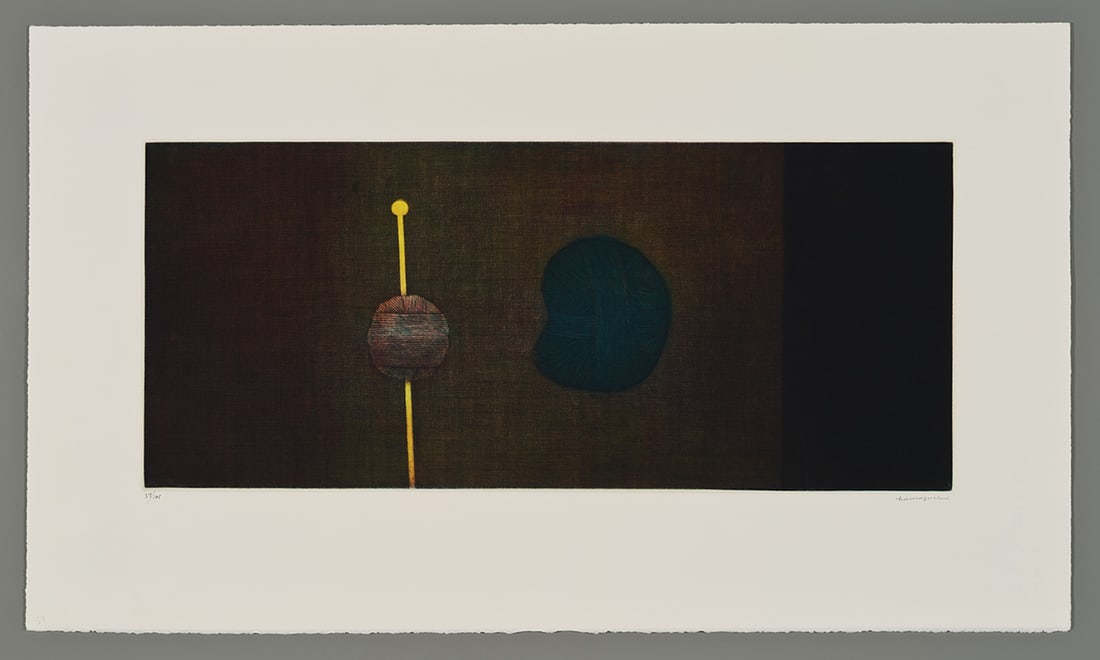 Yozo Hamaguchi Mezzotint - Yellow Knitting Needle (1 of 2)
