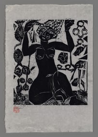 Shiko Munakata Woodblock - Goddess with Dark Skin