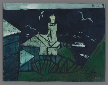 Tadashige Ono Woodblock - The Lighthouse