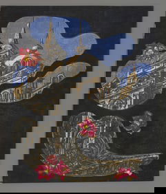 Jun'ichiro Sekino Woodblock - Fallen Camellias