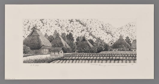 Ryohei Tanaka Etching - Miyama Village No. 2