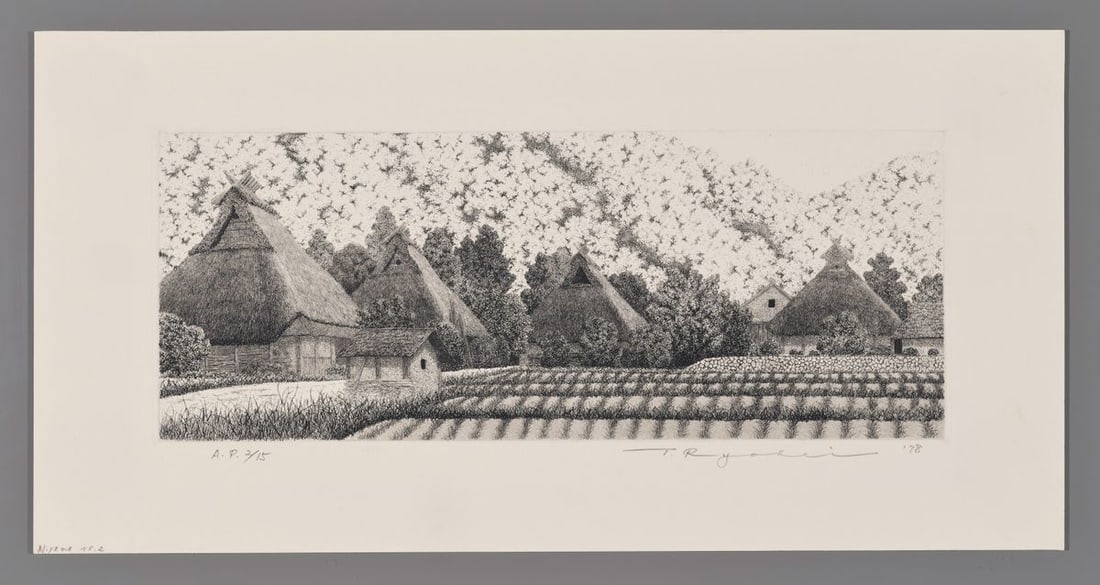 Ryohei Tanaka Etching - Miyama Village No. 2 (1 of 2)
