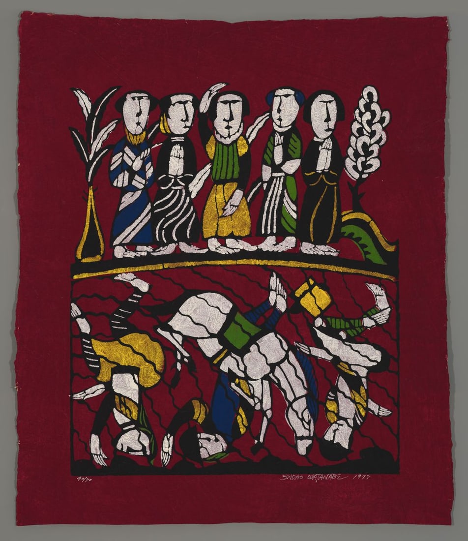 Sadao Watanabe Stencil - Egyptians Drowning in Red Sea (1 of 2)