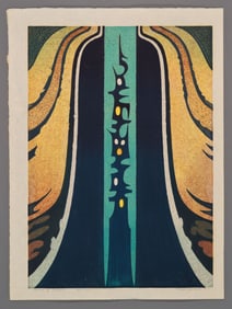Toshi Yoshida Woodblock - Sound of Temple