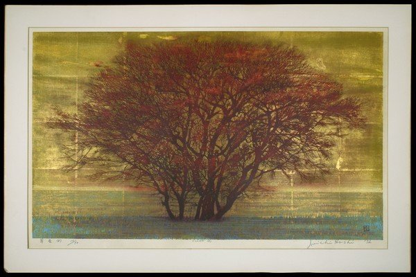 Joichi Hoshi Woodblock: Title: Green Field (B) Artist: Hoshi, Joichi, 1913-1979 Edition: 19/70 Date: 1972 Medium: woodblock