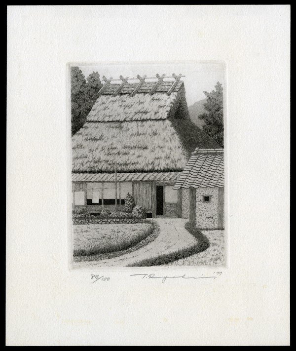 Ryohei Tanaka Etching And Aquatint: Title: Road to Farm House Artist: Tanaka, Ryohei, b.1933 Edition: 84/100 Date: 1977 Medium: etching and aquatint