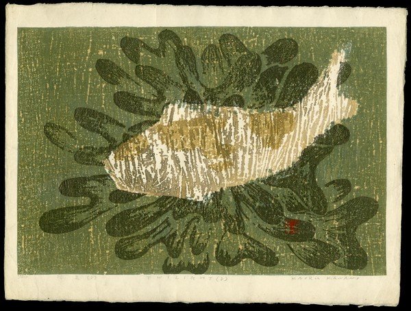 Kaoru Kawano Woodblock: Title: Twilight (D) Artist: Kawano, Kaoru, 1916-1965 Edition: 74/300 Date: 20th century