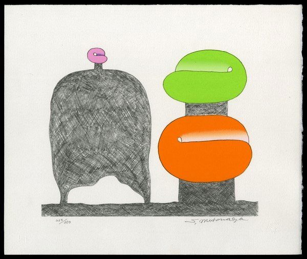 Sadamasa Motonaga Lithograph: Title: 1, 2, 3 Artist: Motonaga, Sadamasa, b. 1925Edition: 25/350Date: 20th century