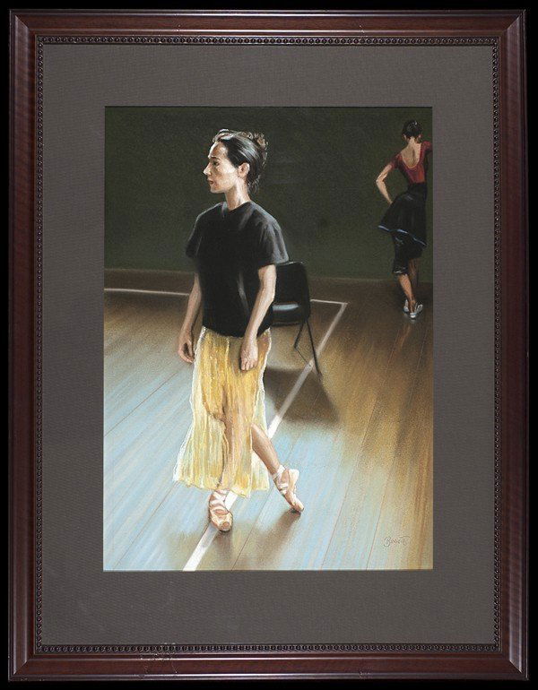 Paul Binnie Pastel: Title: Ballet Dancer Rehearsing Artist: Binnie, Paul, b. 1967Date: c. 1995Medium: pastel<