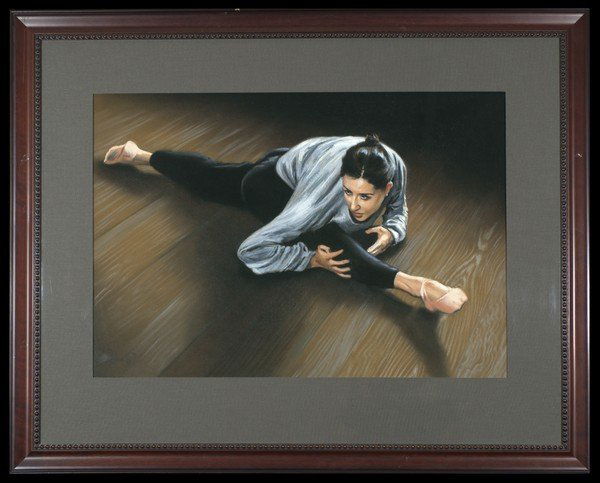 Paul Binnie Pastel: Title: Ballet Dancer Stretching Artist: Binnie, Paul, b. 1967Date: c. 1995Medium: pastel<