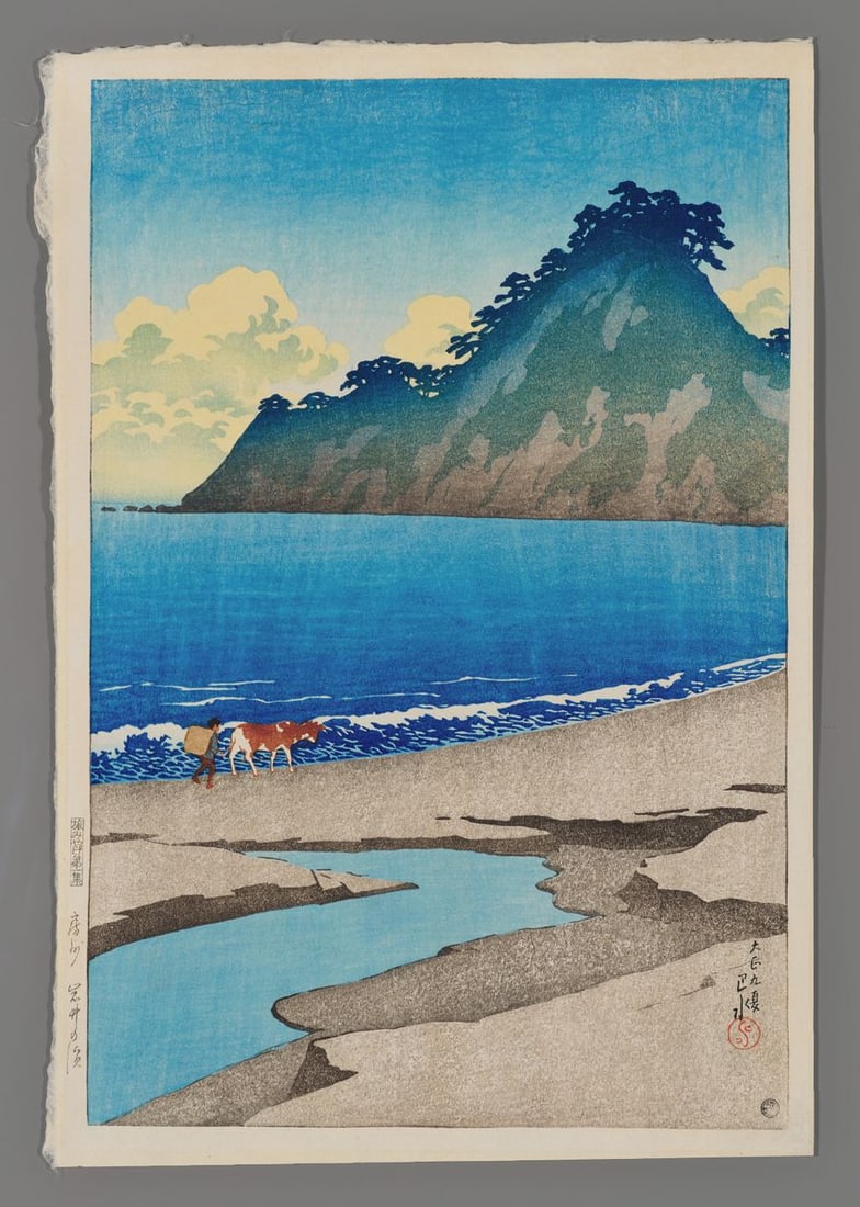 Kawase Hasui Woodblock - Iwai Beach, Boshu (1 of 2)
