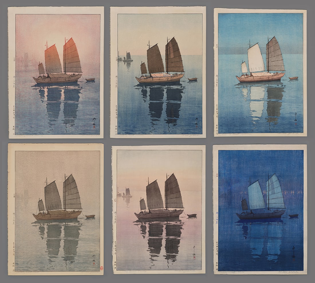 Hiroshi Yoshida Woodblock - Sailing Boats Complete Set (1 of 13)