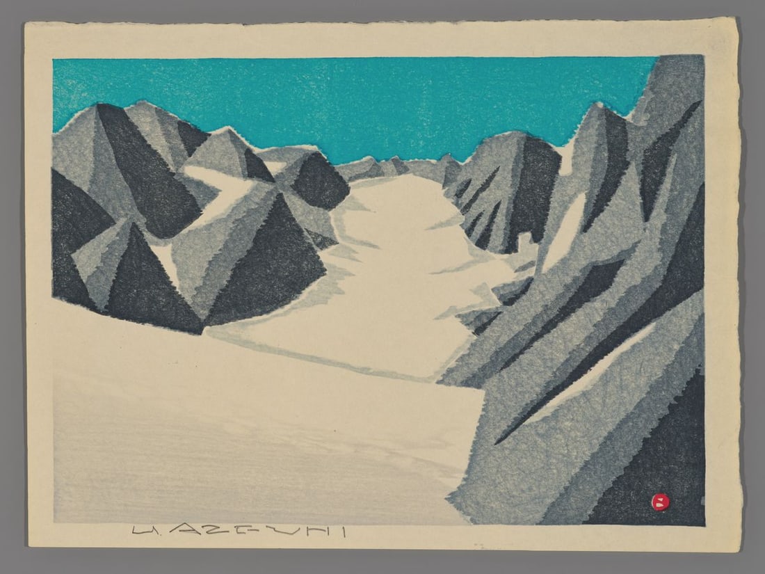 Umetaro Azechi Woodblock - Glacial Snow (1 of 2)