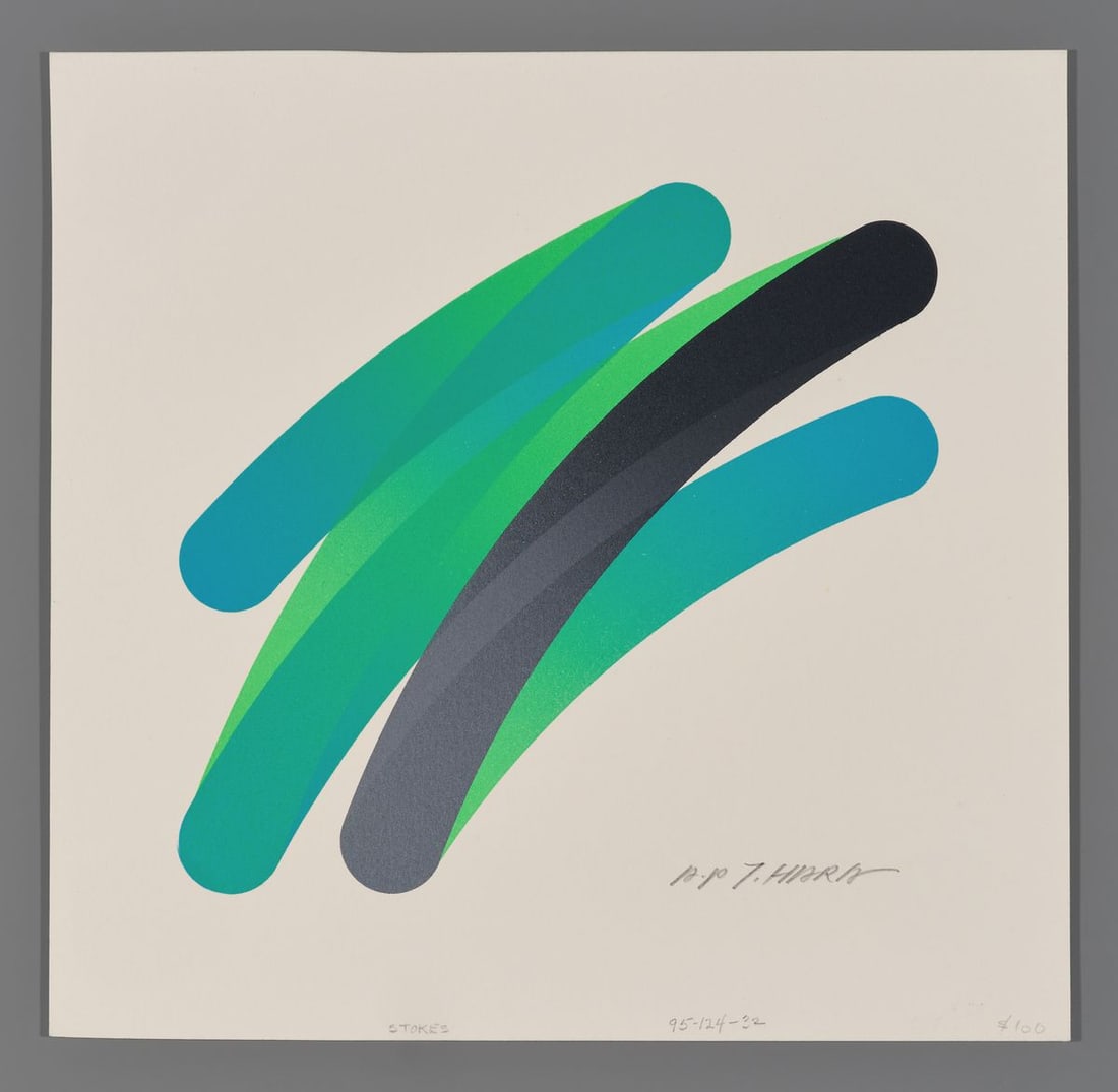 Takeshi Hara Silkscreen - Strokes: Artist: Hara, Takeshi, b. 1942 Title: Strokes Edition: p.p. Date: 1981 Medium: silkscreen Image Size: 9 3/8 x 9 3/4 inches Notes: Pencil signature; dimensions shown are for entire sheet High