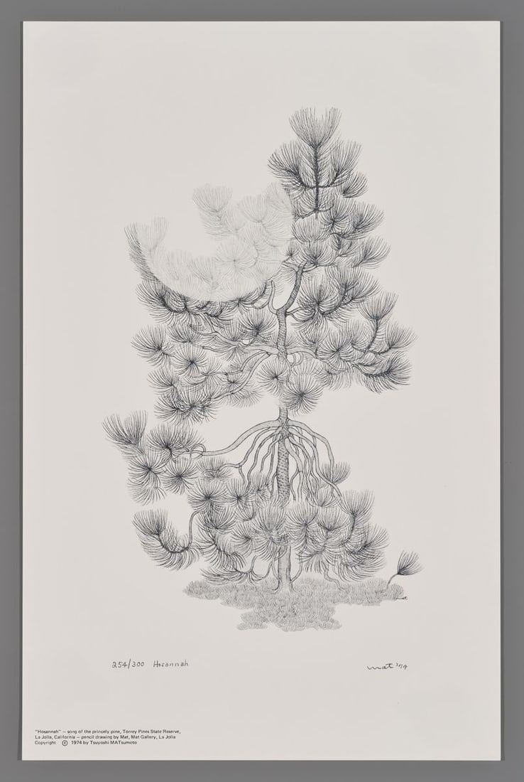 Tsuyoshi ""Mat"" Matsumoto Inkjet Print - Hosanna: Artist: Matsumoto, Tsuyoshi "Mat", 1908-1982 Title: Hosanna Edition: 254/300 Date: 1974 Medium: Inkjet print Image Size: 12 x 7 1/2 inches Notes: Pencil