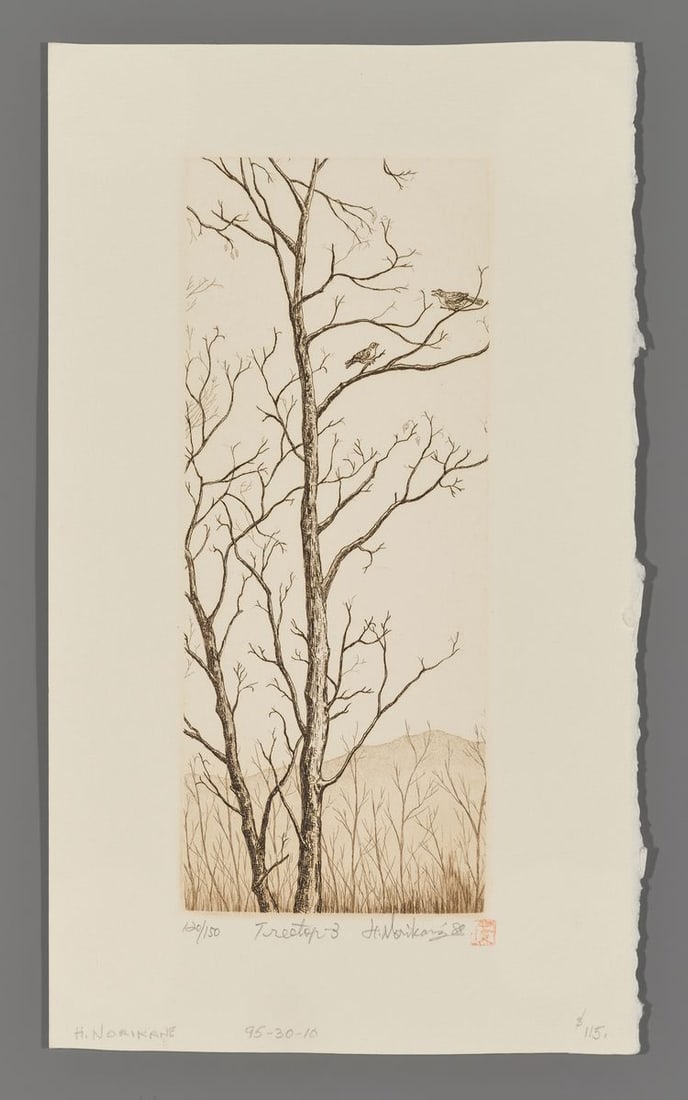 Hiroto Norikane Etching - Treetop-3 (1 of 2)