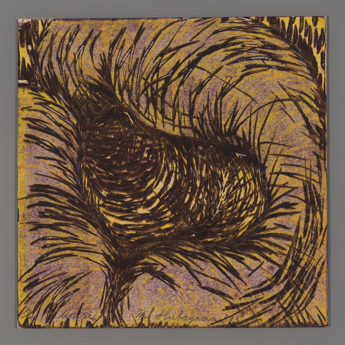 M. Shibayama Woodblock - Heart in Purple (1 of 2)