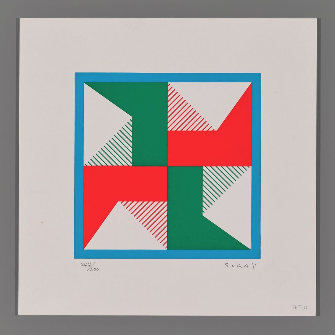 Kumi Sugai Silkscreen - Variation: Artist: Sugai, Kumi, b. 1919 Title: Variation Edition: 444/500 Date: 1976 Medium: silkscreen Image Size: 3 7/8 x 3 7/8 inches Notes: Pencil signature High resolution images available on request