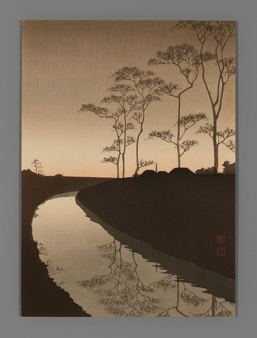 Shoda Koho Woodblock - A Country Scene (1 of 2)