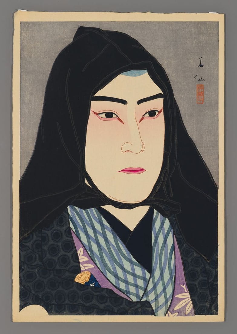 Natori Shunsen Woodblock - Nakamura Fukusuke as Smuggler Soshichi: Artist: Shunsen, Natori, 1886-1960 Title: Nakamura Fukusuke as Smuggler Soshichi Series: Thirty-six Portraits of Actors in Various Roles Date: 1927 Medium: woodblock Image