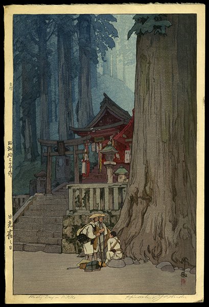 Hiroshi Yoshida Woodblock: Title: Misty Day at Nikko Artist: Yoshida, Hiroshi, 1876-1950 Date: 1937 Medium: woodblock <