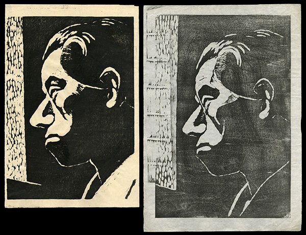 Tomoo Inagaki Woodblock: Title: Self Portrait Set Artist: Inagaki, Tomoo, 1902-1980 Date: 1953 Medium: woodblock