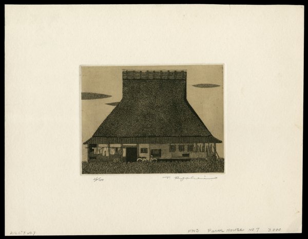 Ryohei Tanaka Etching And Aquatint: Title: Thatched Roof No. 7 Artist: Ryohei Tanaka Edition: 26/100 Date: 1969 Medium: