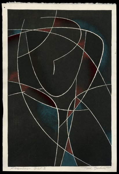 Toshi Yoshida Woodblock: Title: American Girl B Artist: Toshi YoshidaDate: 1954Medium: woodblockDimension