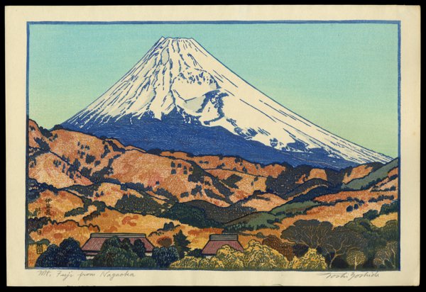 Toshi Yoshida Woodblock: Title: Mt. Fuji from Nagaoka Artist: Toshi YoshidaDate: 1962Medium: woodblockDim