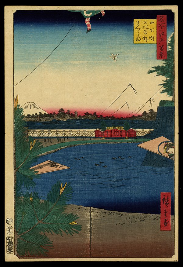 Ando Hiroshige - Woodblock: Artist: Hiroshige, Ando, 1797-1858 Title: Sakurada from Yamashita-cho Series: One Hundred Famous Views of Edo Pla