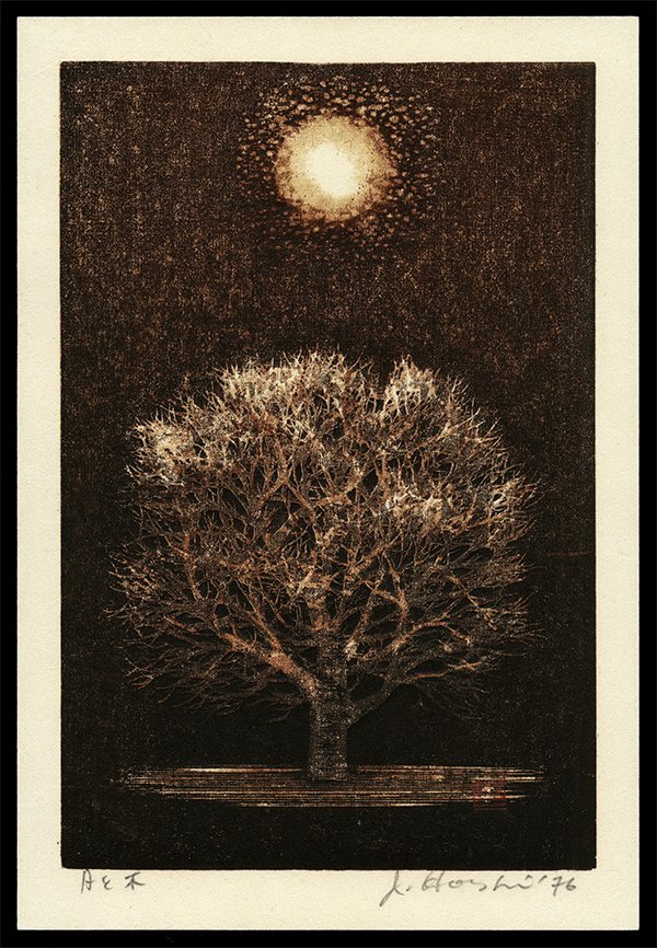 Joichi Hoshi -: Artist: Hoshi, Joichi, 1913-1979 Title: Moon and Tree Edition: Unlimited Edition Date: 1976