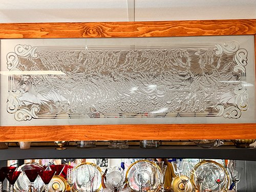 Gluechipped and Sandblasted Carved window Hanging (1 of 2)