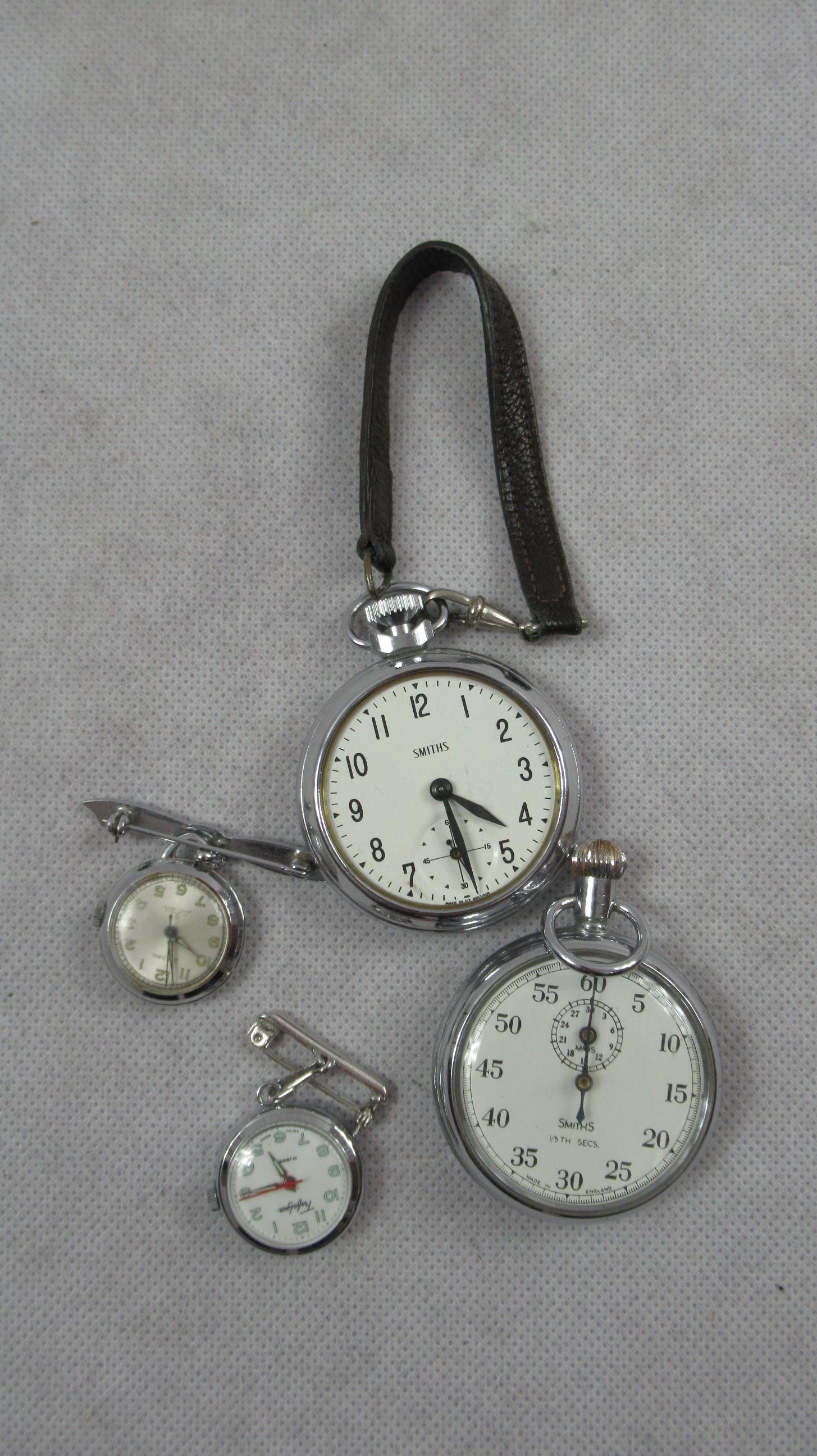 Smiths Stopwatch & pocket watch + two nurse watches: Smiths Stopwatch & pocket watch + two nurse watches