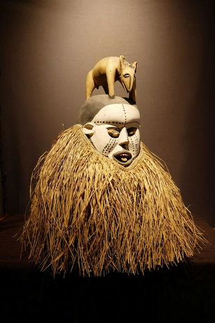 Suku mask with animal on top