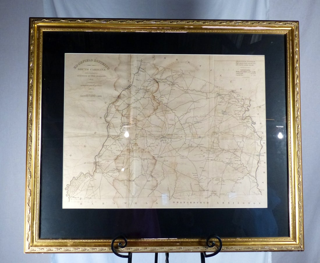 Framed 1817 Edgefield District Map (1 of 8)