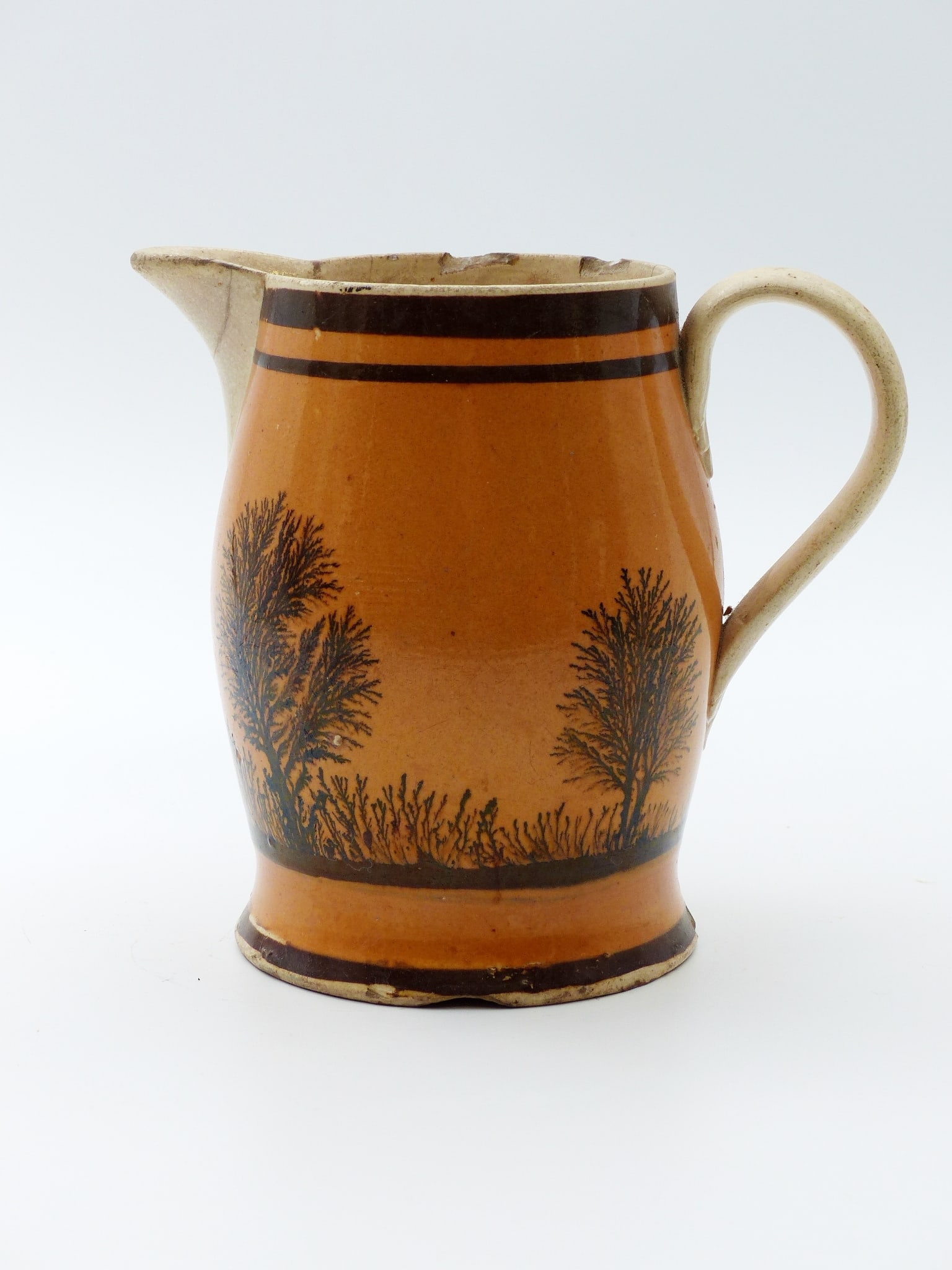 Seaweed Decorated Mocha Ware Pitcher (1 of 6)
