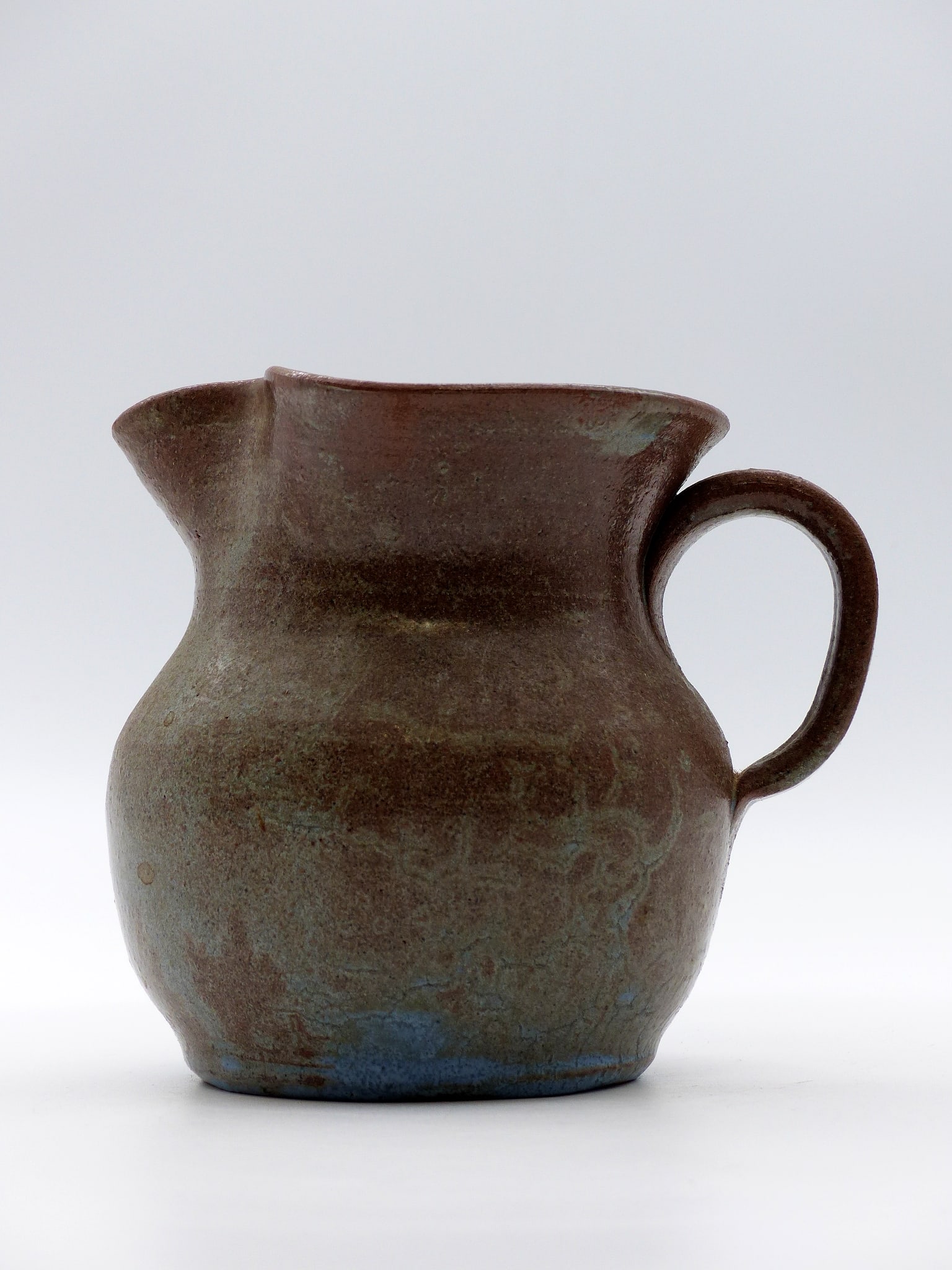 Very Unusual Small Cream Pottery Pitcher (1 of 7)