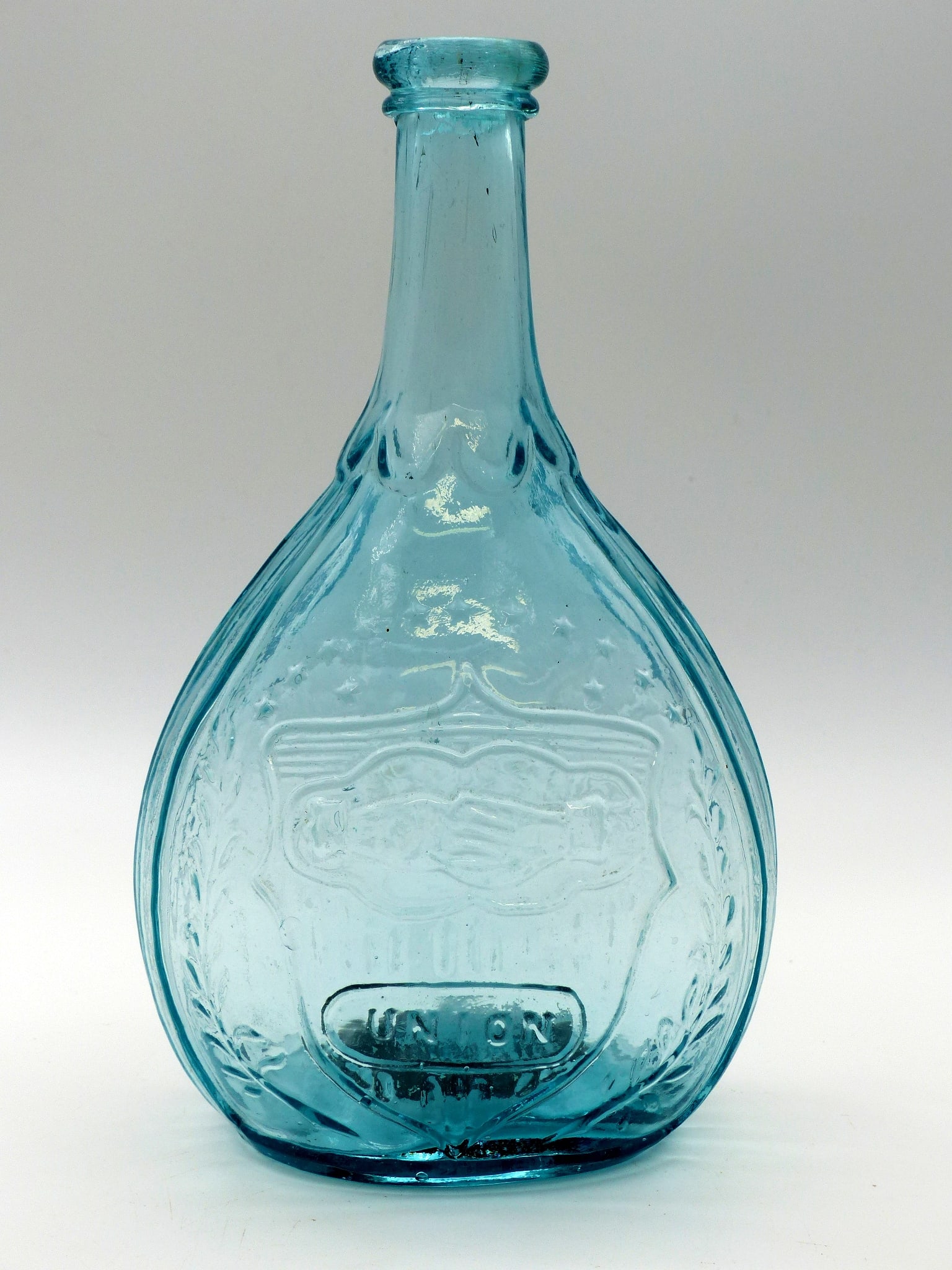 Union And Clasped Hands - Eagle Historical Calabash Flask (1 of 6)