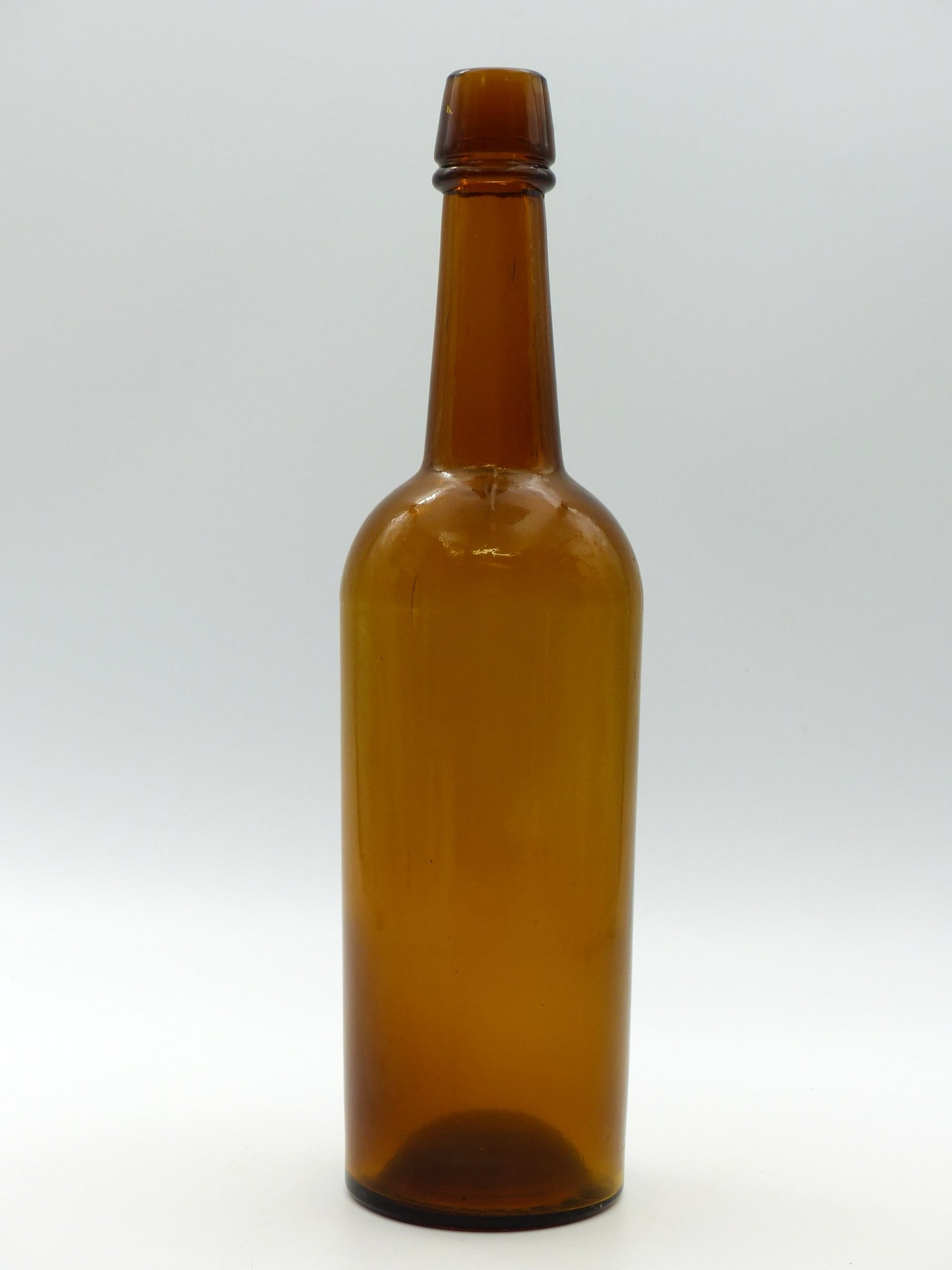 Glass Bottle Stamped "whitney Glass Works": Glass Bottle Stamped "Whitney Glass Works" -Amber, Quart ; Condition: Mint ; 11.625"H